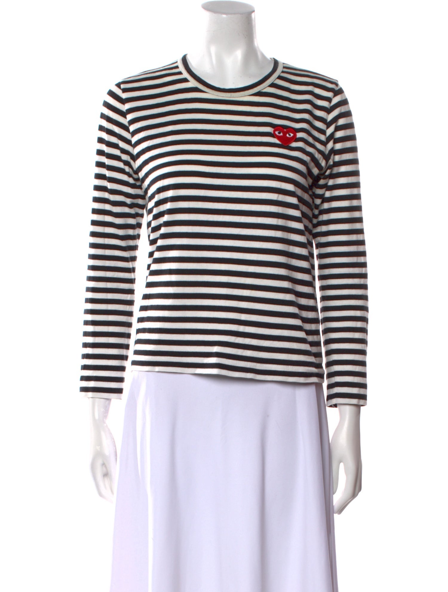 Comme des Garçons Play Striped Crew Neck Top